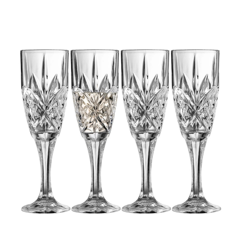 Galway Crystal  Inisheer Flute Set of 4
