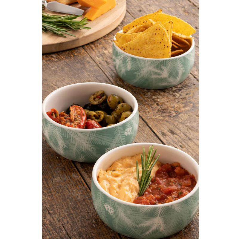 Belleek Winter Spruce Snack Bowl Set