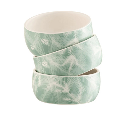 Belleek Winter Spruce Snack Bowl Set