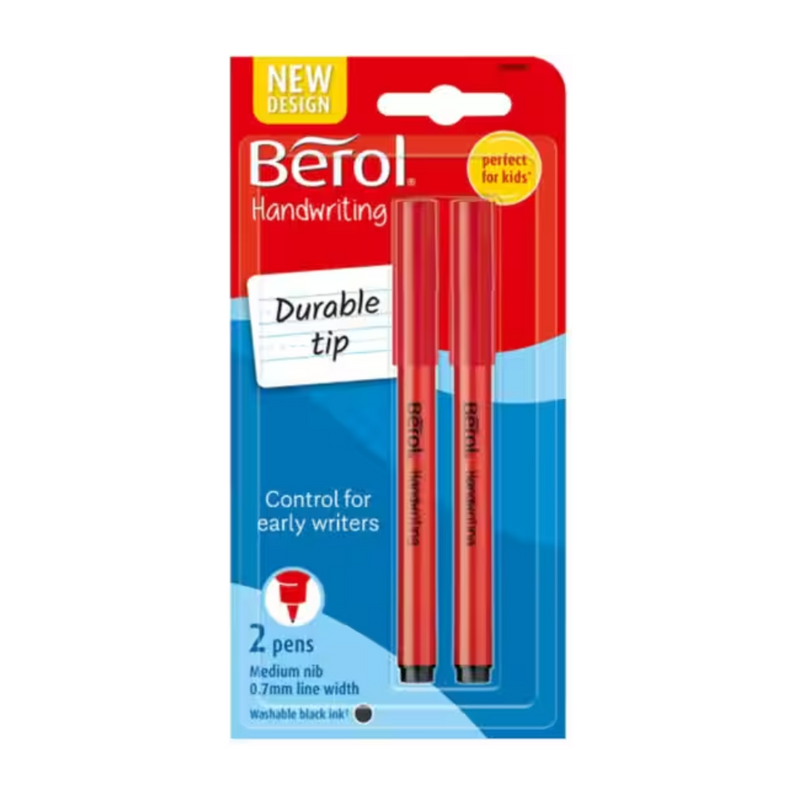 BEROL PAPERMATE HANDWRITING BLACK PEN 2PK