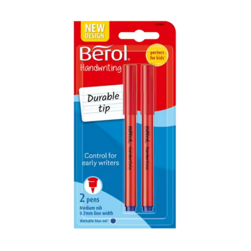 BEROL PAPERMATE HANDWRITING BLUE PEN 2 PK