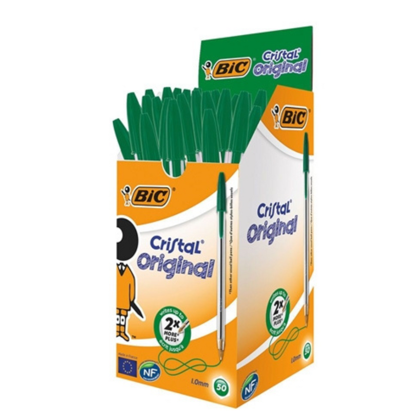 Bic Cristal Ballpoint Pen Medium Green (Pack of 50)  mulveys.ie nationwide shipping