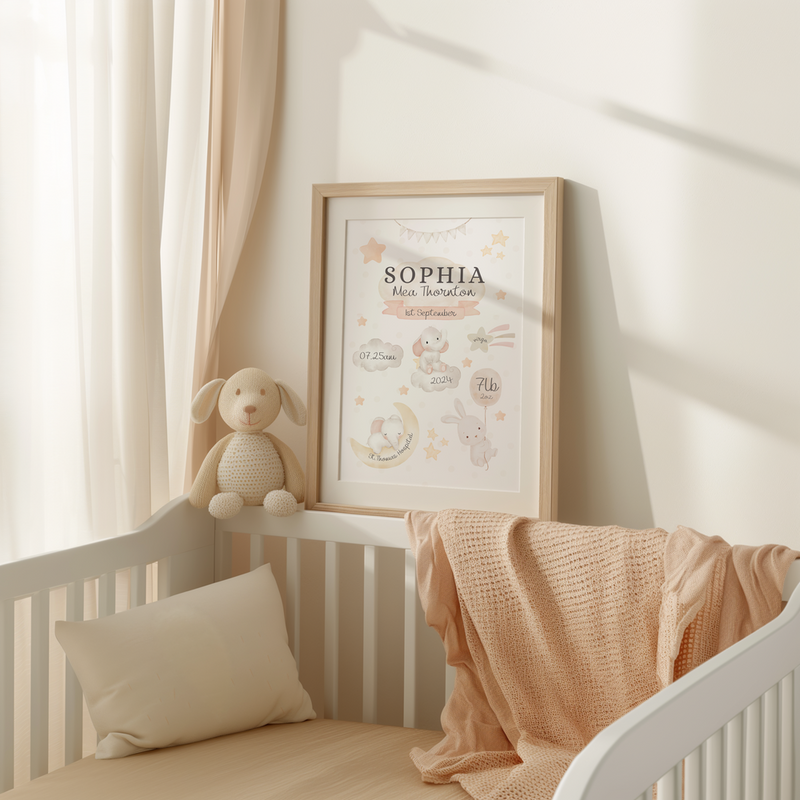 Creations by Aisling  Starry Skies Birth Print