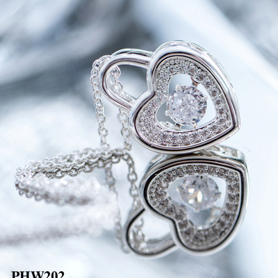 Hollywood Heart pendant with clear stones mulveys.ie nationwide shipping