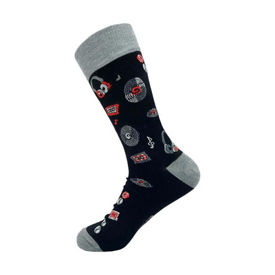 ECO CHIC MENS BAMBOO SOCKS - MUSIC COMPILATION - BLACK mulveys.ie nationwide shipping