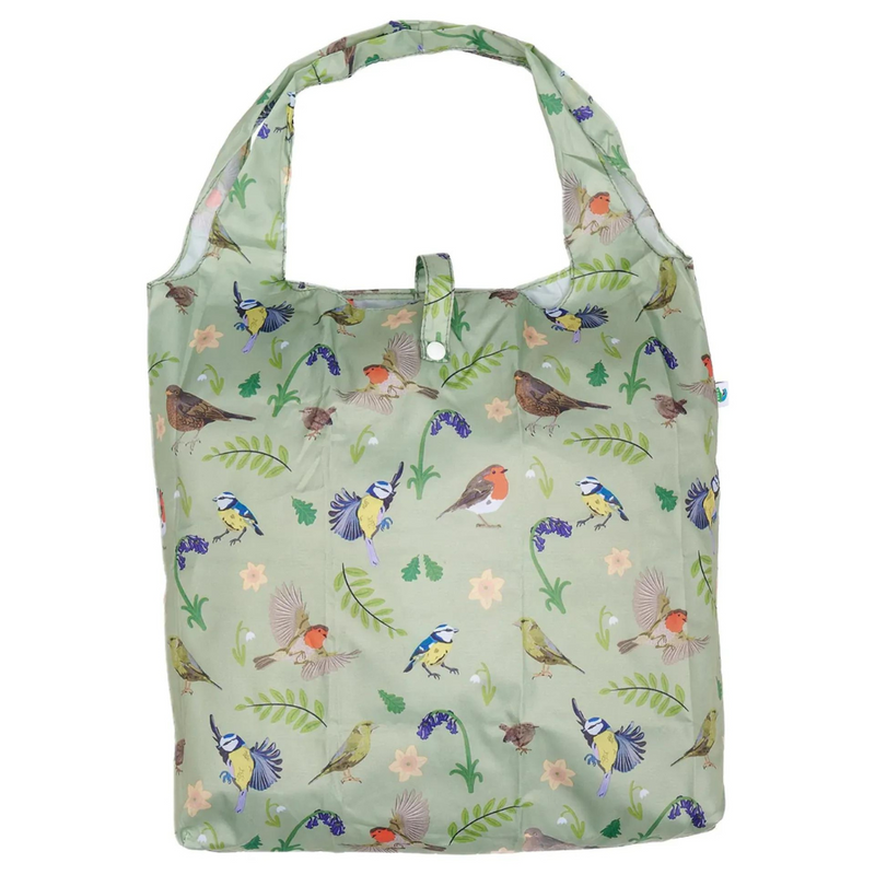 Eco Chic Green Lightweight Foldable Reusable Shopping Bag RSPB Birds mulveys.ie nationwide shipping