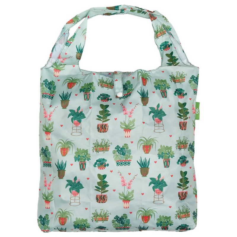 Eco Chic Mint Lightweight Foldable Reusable Shopping Bag House Plant mulveys.ie nationwide shipping