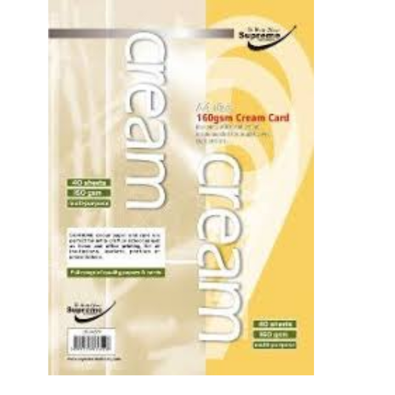 A4 Cream 40 pk 160gsm Card Paper