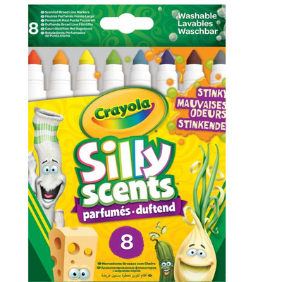 CRAYOLA 8CT SILLY SCENTS BROADLINE STINKY MARKERS