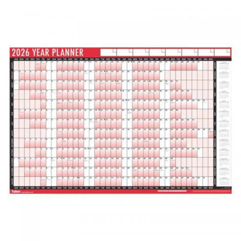 Tallon Easy View A1 Giant Dry Wipe Yearly Wall Planner Calendar 2026