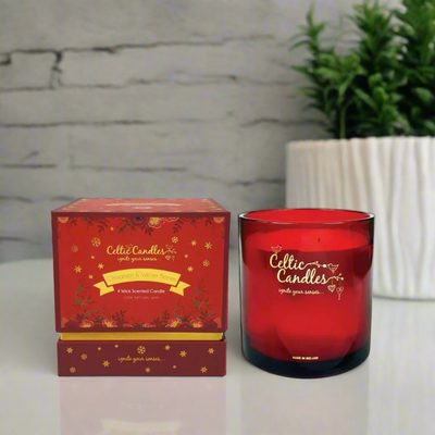 Celtic Candles Christmas 2024 Luxury 4 Wick Candle - Cinnamon & Winter Berries