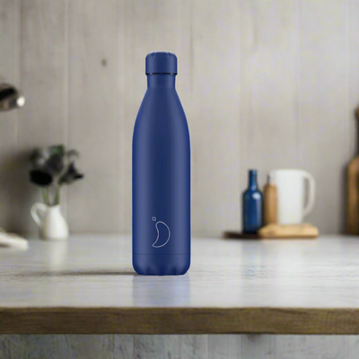 Chilly's bottle matte all blue 750ml Mulveys.ie