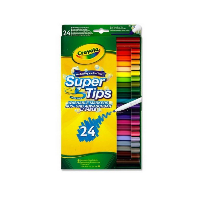 CRAYOLA SUPERTIPS WASHABLE MARKERS 24PK