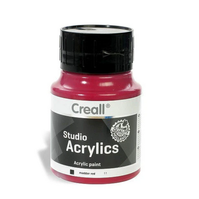 Creall Studio Acrylics, Acrylic Paint 500 ml, Madder Red mulveys.ie nationwide shipping