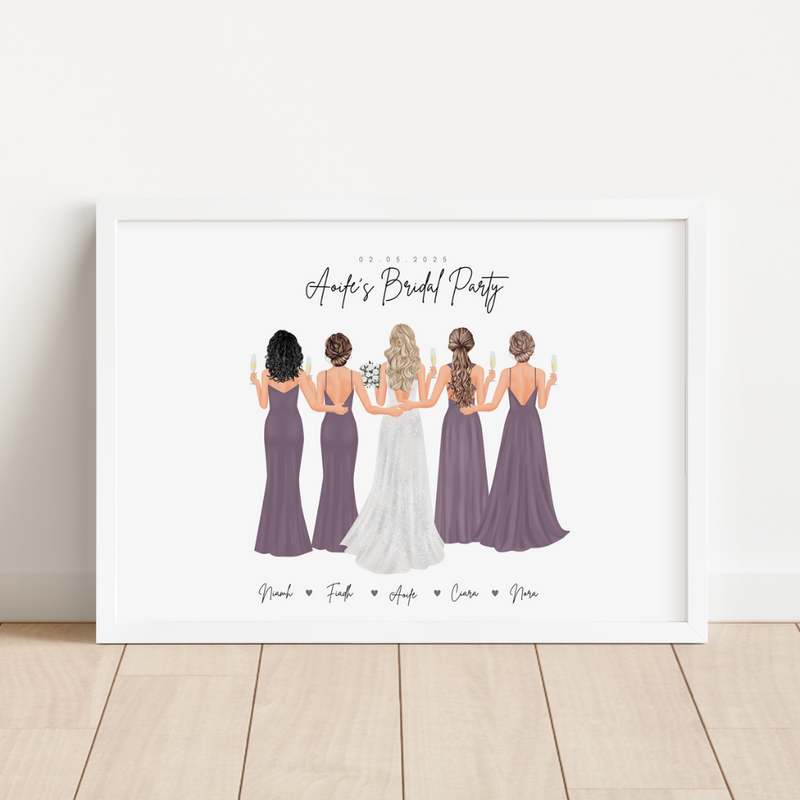 Creations by Aisling  Custom Bridal Party Personalised Print
