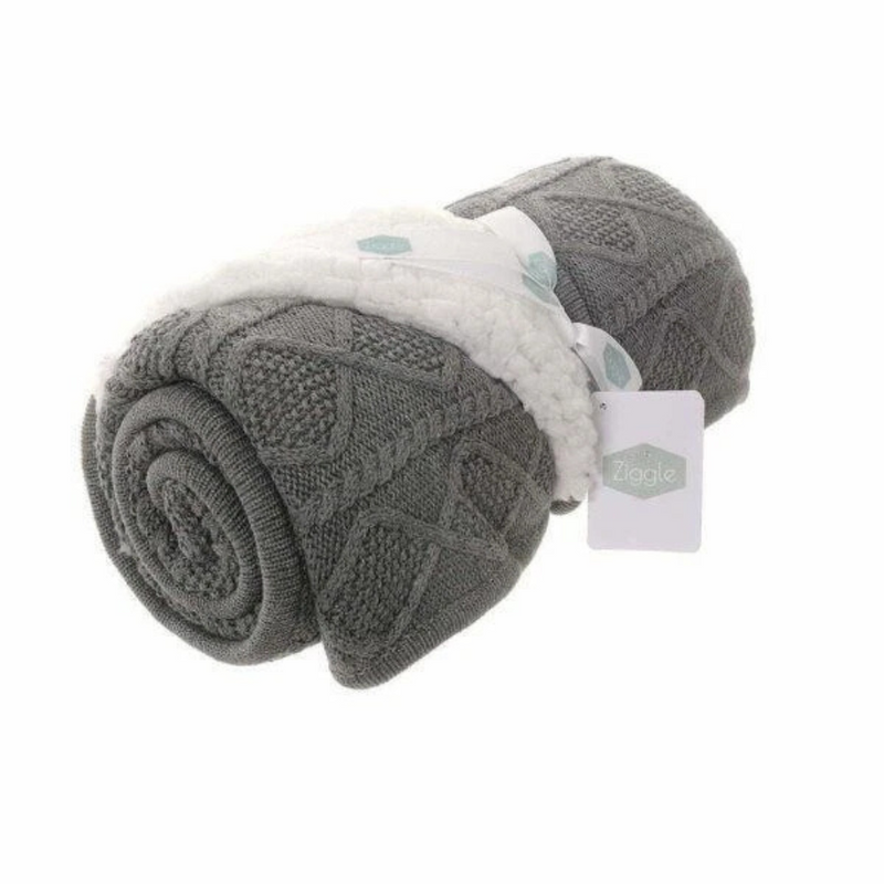 Ziggle Dark Grey Sherpa Fleece Blanket