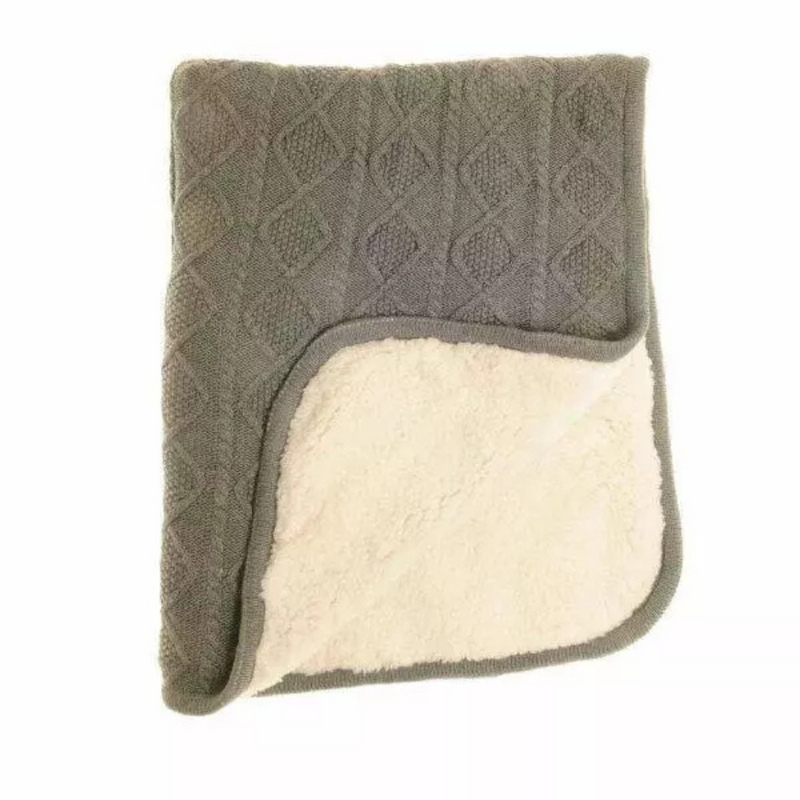 Ziggle Dark Grey Sherpa Fleece Blanket