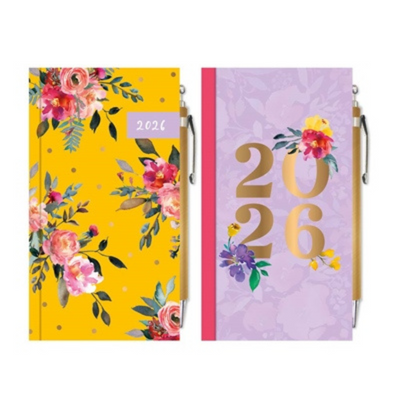 Diary Slim WTV with Pen Floral mulveys.ie nationwide shipping