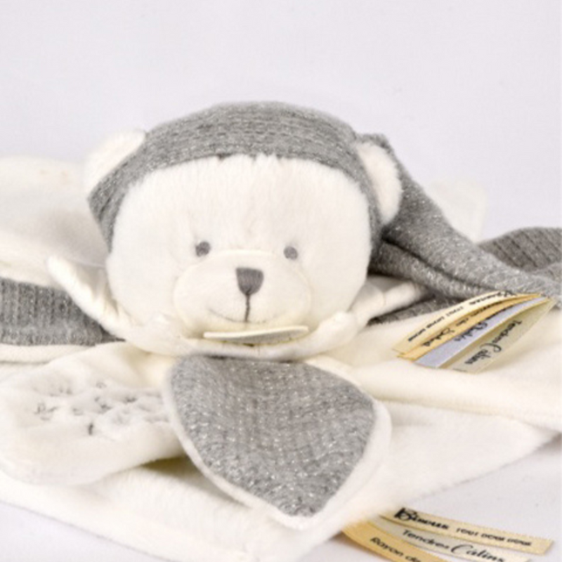 Doudou Grey Bear Petals Flat Comforter - 25 cm - Birthday Collection
