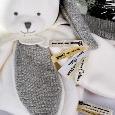 Doudou Grey Bear Petals Flat Comforter - 25 cm - Birthday Collection
