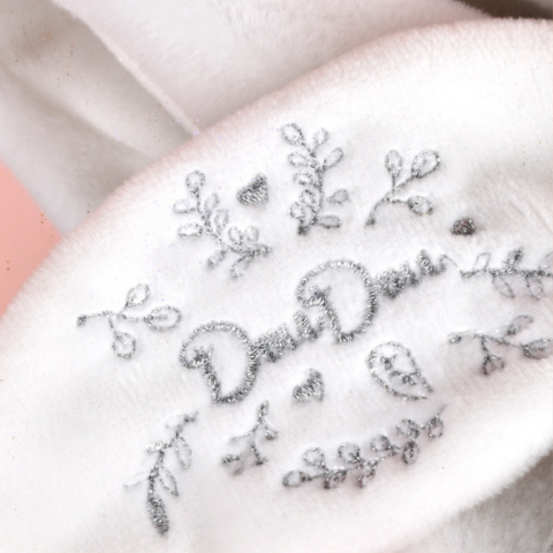 Doudou Grey Bear Petals Flat Comforter - 25 cm - Birthday Collection