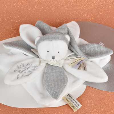 DoudouGreyBearPetalsFlatComforter-25cm-BirthdayCollection_5 mulveys.ie nationwide shipping