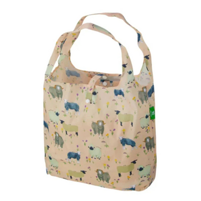 Eco Chic Lightweight Foldable Reusable Shopping Bag – Beige Sheep Realism mulveys.ie nationwide shipping