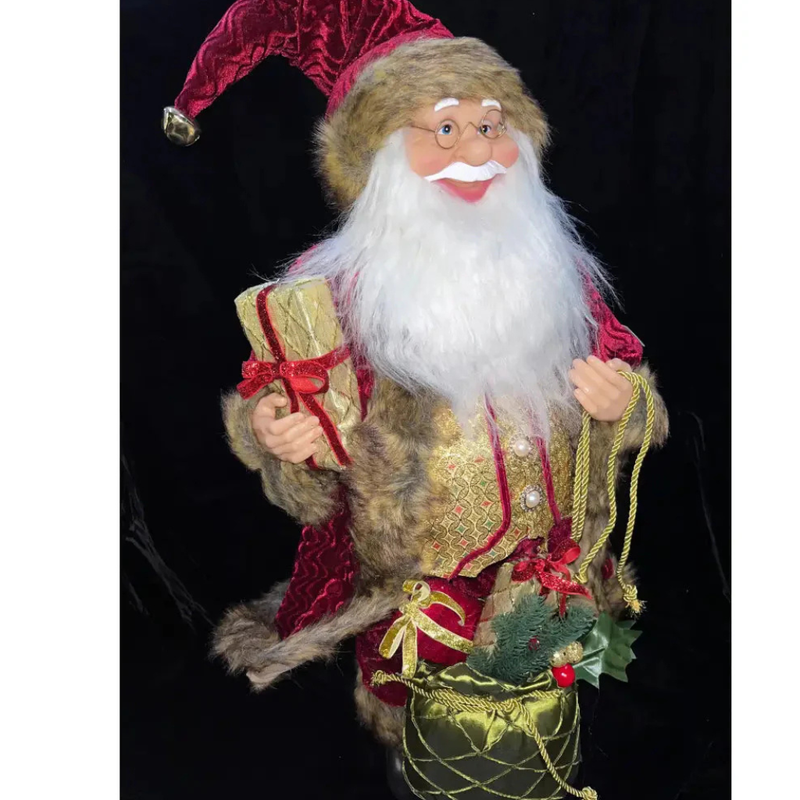 Enchante Olde World Santa Red & Gold 60cm