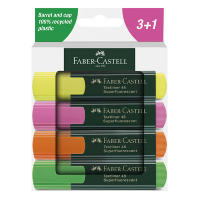 4 PACK OF NEON HIGHLIGHTERS MULVEYS.IE