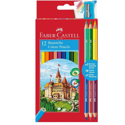 Faber-Castell 12 Colour Ecop encils And 3 Bicolour And 1 Sharpener  mulveys.ie nationwide shipping