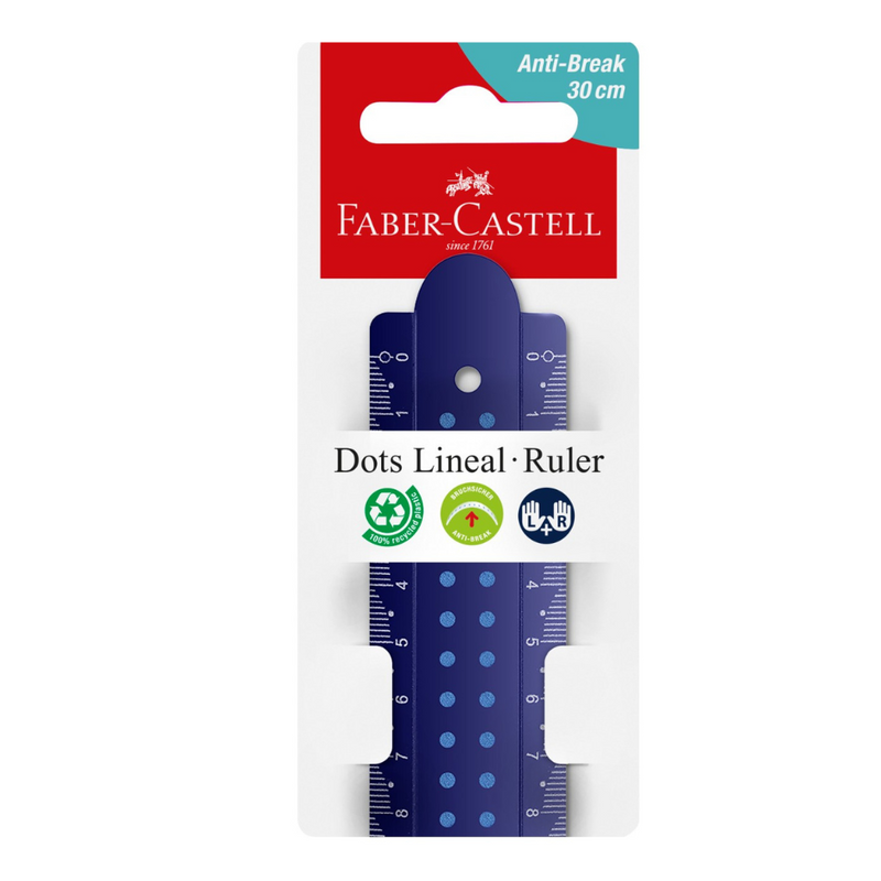 Faber Castell Dots Ruler 30cm. Assorted colours