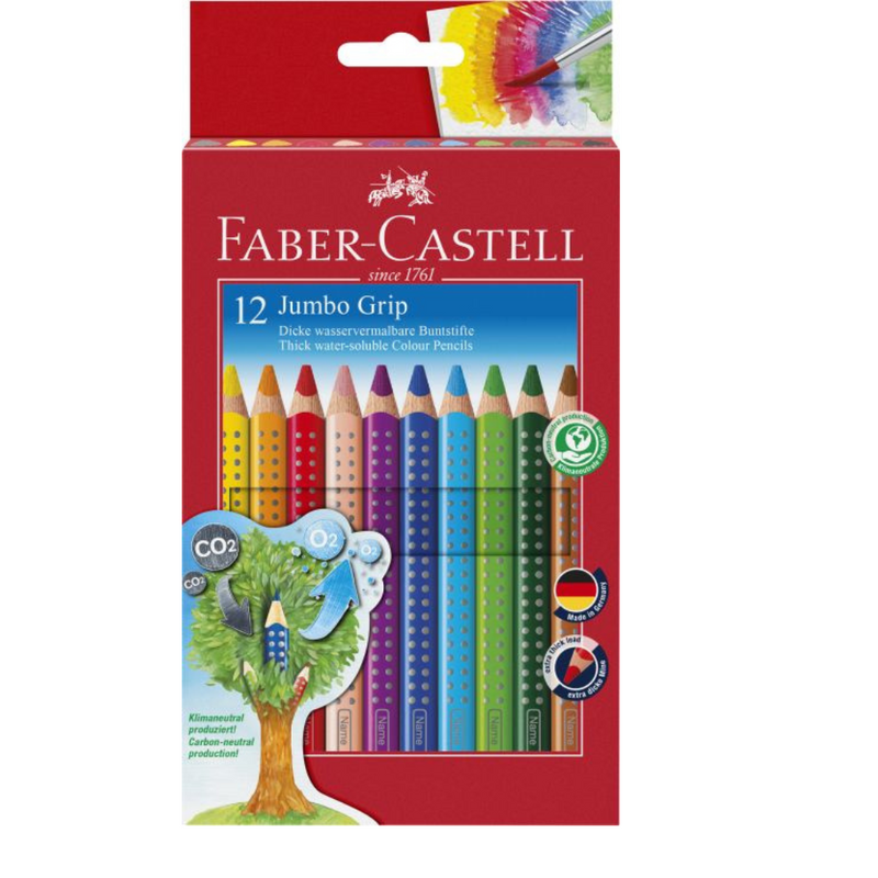 Faber Castell coloured pencils Jumbo Grip box of 12 mulveys.ie nationwide shipping