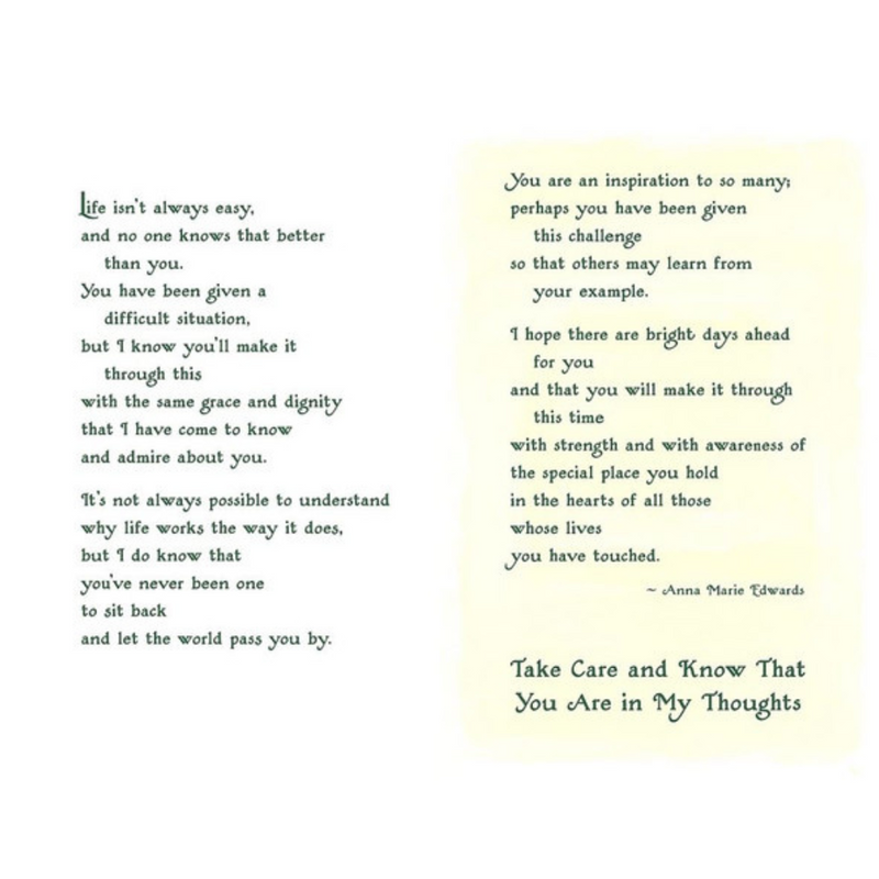 Feel Better  Sentimental Verses Keepsake Greeting Card