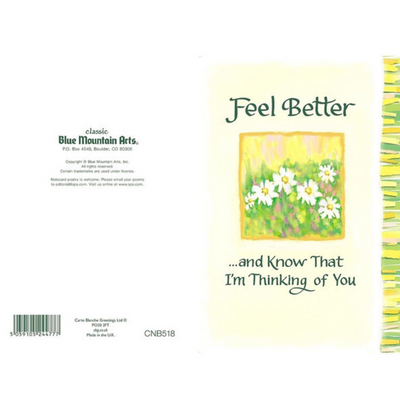 Feel Better  Sentimental Verses Keepsake Greeting Card