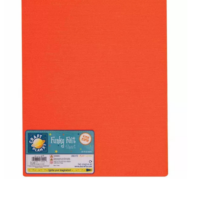 Felt 1.5mm 22x30cm (1pc) orange mulveys.ie nationwide shipping