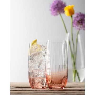 Galway Crystal Erne Hiball Glass Pair Blush mulveys.ie nationwide shipping