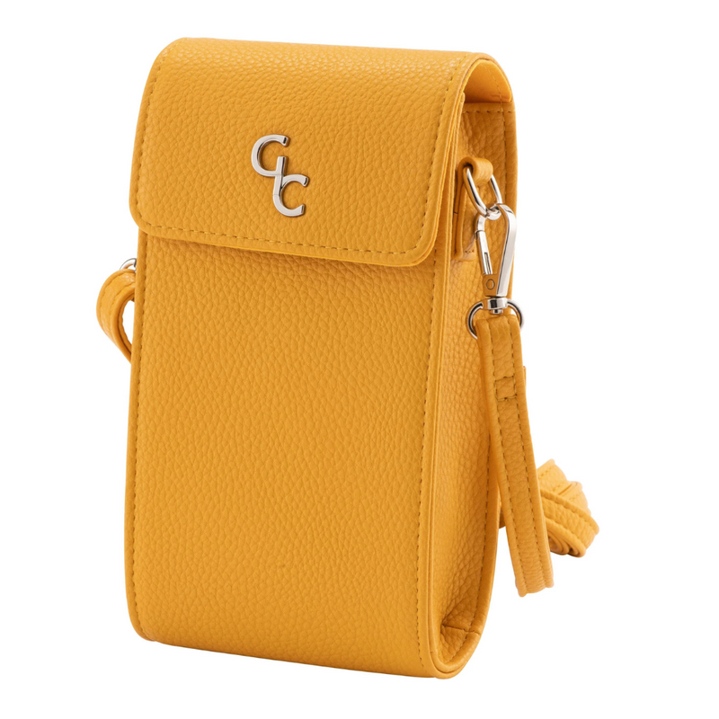 Galway Crystal Mini Cross Body Bag - Mustard. Mulveys.ie