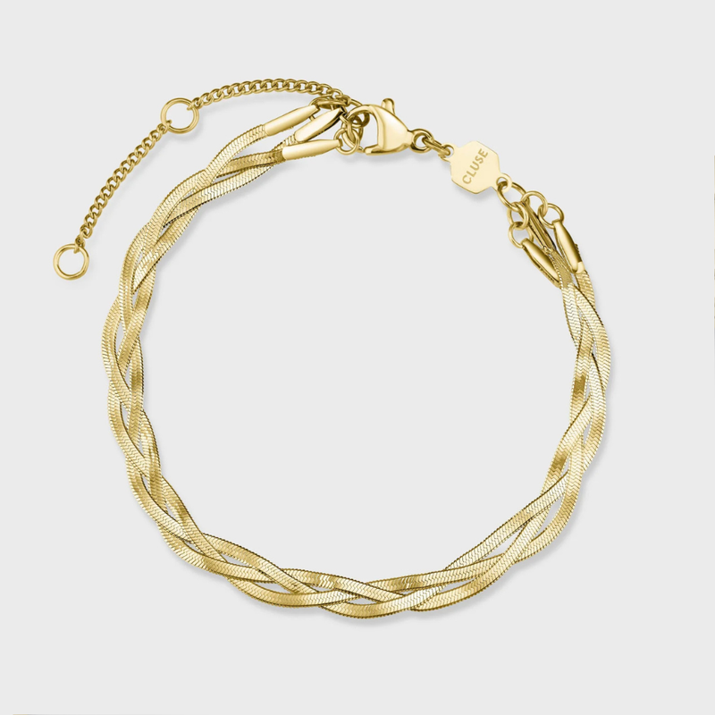 Gift Box Gracieuse Petite Watch Steel, Dark Cherry & Braided Snake Bracelet, Gold Colour