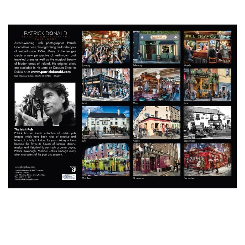 Glen Gallery A4 Calendar 2026 Traditional Irish Pubs