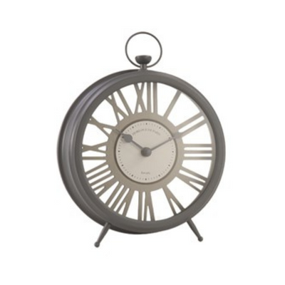 Grey Metal Clock 30cm. Mulveys.ie