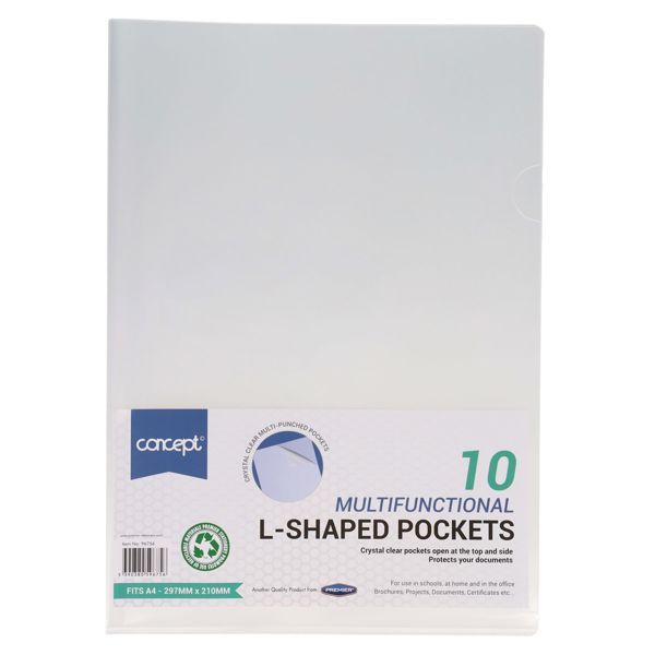 A4 L SHAPED POCKETS PACK OF 10