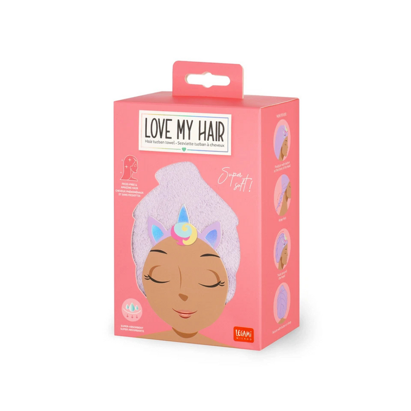 Hair Towel Turban - Love My Hair Unicorn mulveys.ie nationwide shipping