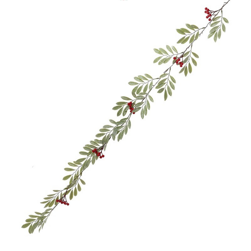 Heaven Green Leaves & Red Berry Garland