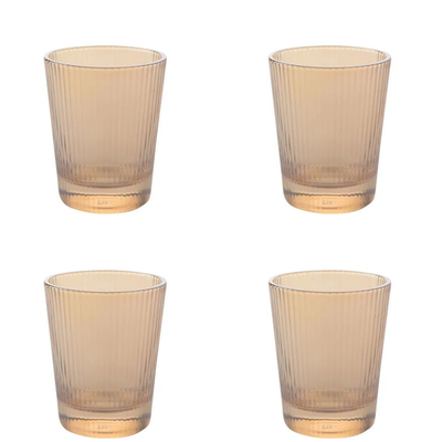 Hestia Set Of 4 Ribbed Glasses - Champagne