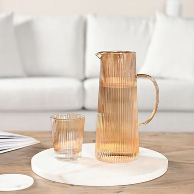 Hestia Set Of 4 Ribbed Glasses - Champagne