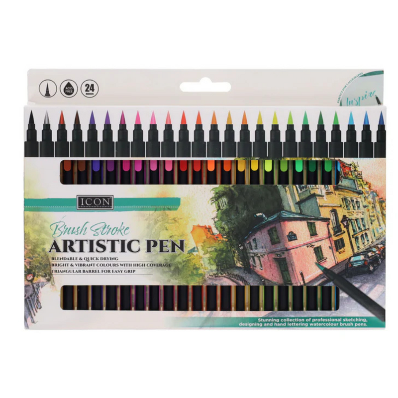 Icon Brush Stroke Artistic Pens - Set of 24