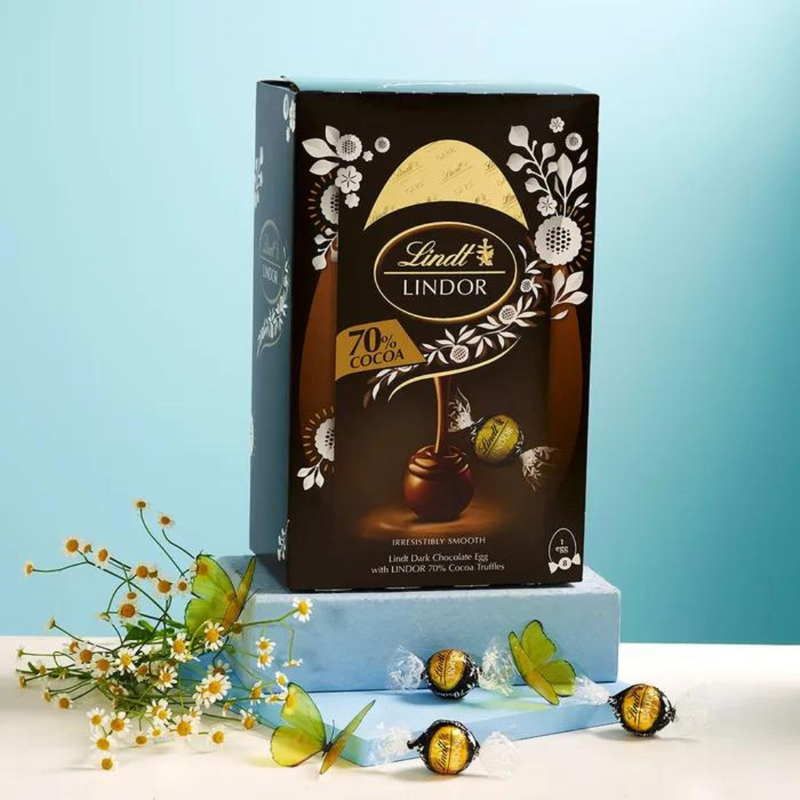 Lindt LINDOR 70% Dark Chocolate Easter Egg mulveys.ie nationwide shipping
