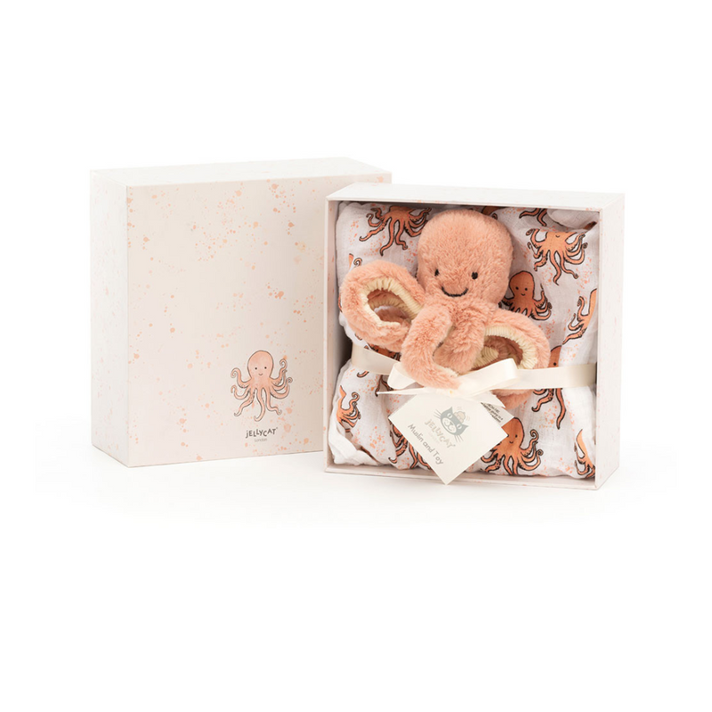 JELLYCAT ODELL OCTOPUS GIFT SET. MULVEYS.IE