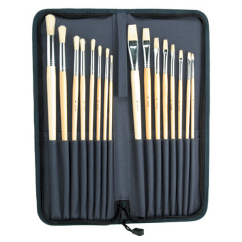 Jakar - Economical Oil & Acrylic Brush Set of 16 mulveys.ie nationwide shipping