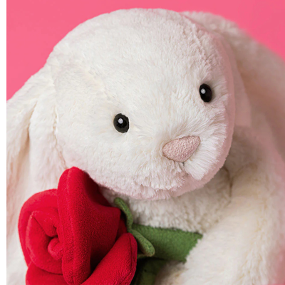 Jellycat Cream Bunny with Rose